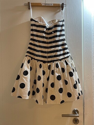 Diğer Betsy Johnson siyah beyaz mini abiye