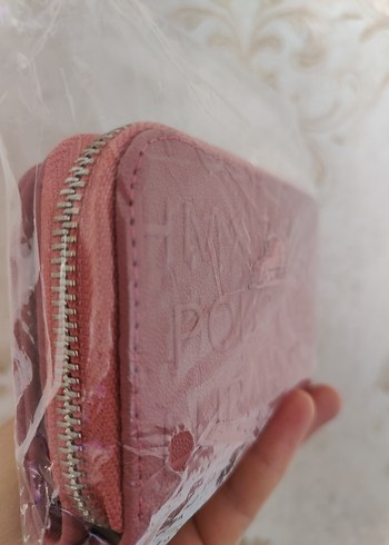  Beden Pembe Deri Fermuarlı Kadın Cüzdanı