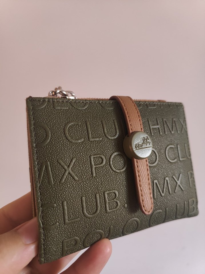 Kadın Deri Fermuarlı Haki Cüzdan - Görsel 2