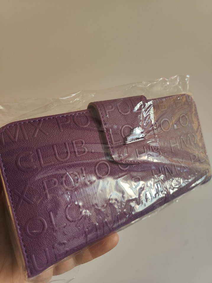 Mor Baskılı Kadın Cüzdanı Velcro Kapamalı - Görsel 2