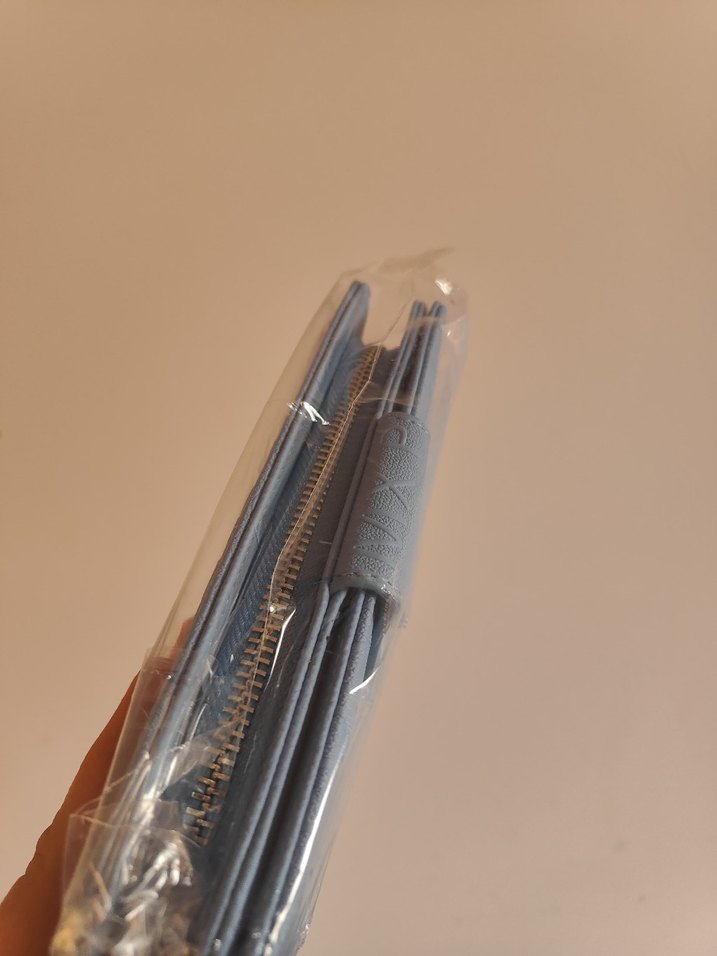 Diger Mavi Deri Tokalı Clutch Cüzdan - Görsel 2