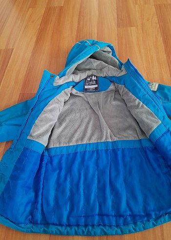 Mavi Kapüşonlu Erkek Çocuk Mont - Görsel 3