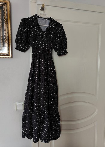 Puantiye Desenli Uzun Bohem Elbise - Görsel 7