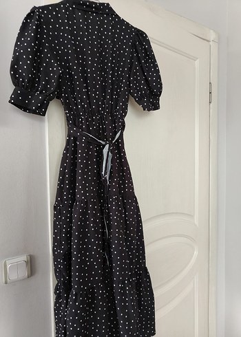 Puantiye Desenli Uzun Bohem Elbise - Görsel 12