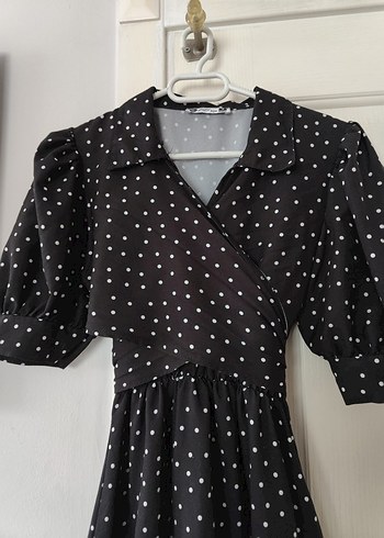 Puantiye Desenli Uzun Bohem Elbise - Görsel 14