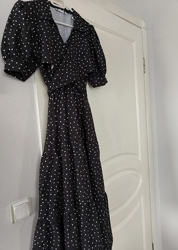 Puantiye Desenli Uzun Bohem Elbise - Görsel 6