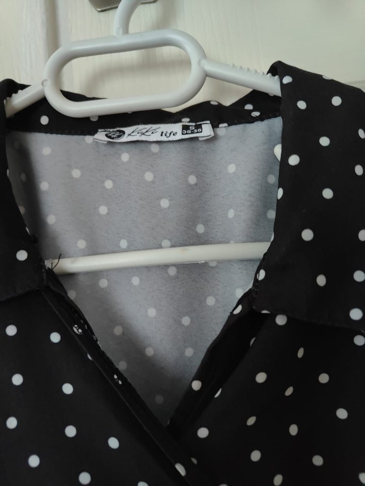 Puantiye Desenli Uzun Bohem Elbise - Görsel 4