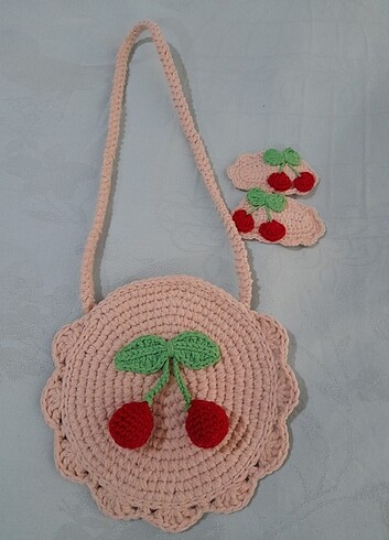 Kirazlı tokalı çanta - Görsel 4