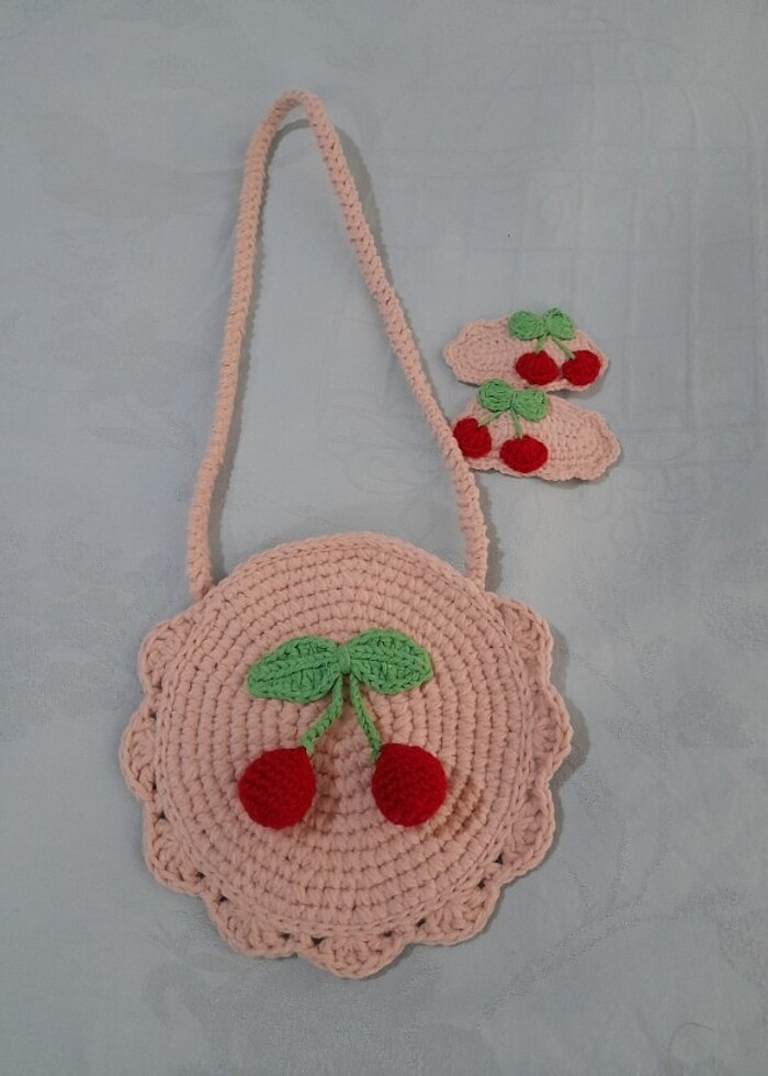 Kirazlı tokalı çanta - Görsel 5