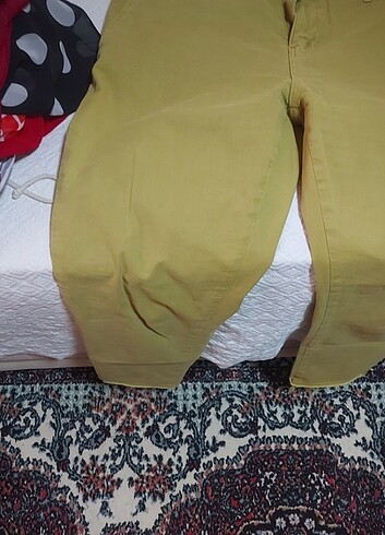 Sarı kumaş pantolon