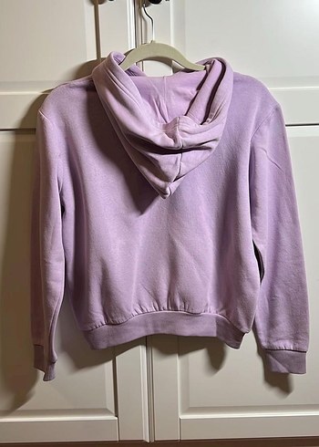 H&M Mor Kapüşonlu Kadın Sweatshirt - Görsel 2