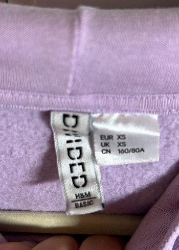 H&M Mor Kapüşonlu Kadın Sweatshirt - Görsel 3