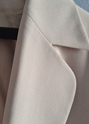 Bej Uzun Kollu Kadın Blazer Ceket Rengi krem rengi - Görsel 4