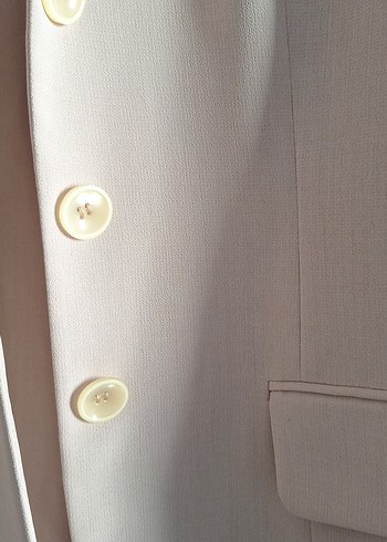 Bej Uzun Kollu Kadın Blazer Ceket Rengi krem rengi - Görsel 3