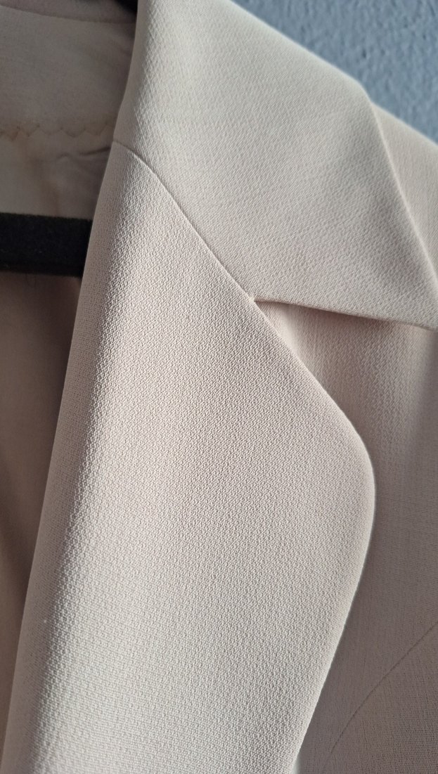 Bej Uzun Kollu Kadın Blazer Ceket Rengi krem rengi - Görsel 4