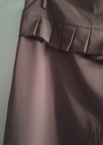 Düğmeli, Uzun Kahverengi Hamile Eteği - Görsel 3