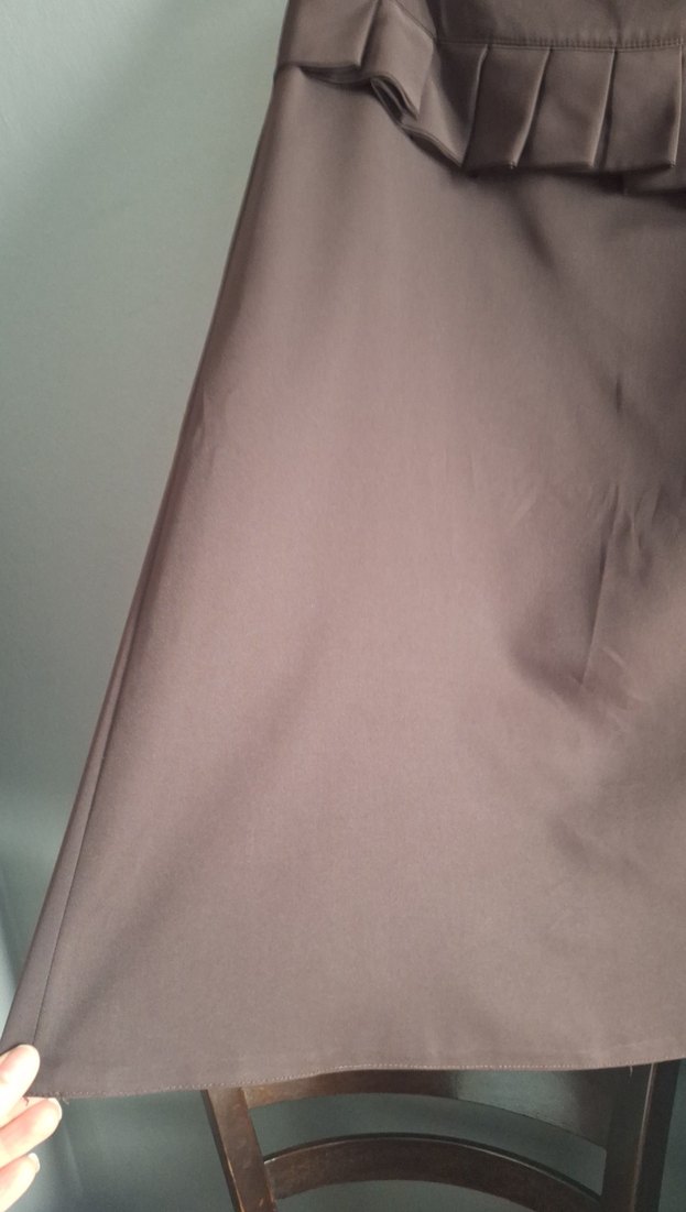 Düğmeli, Uzun Kahverengi Hamile Eteği - Görsel 4