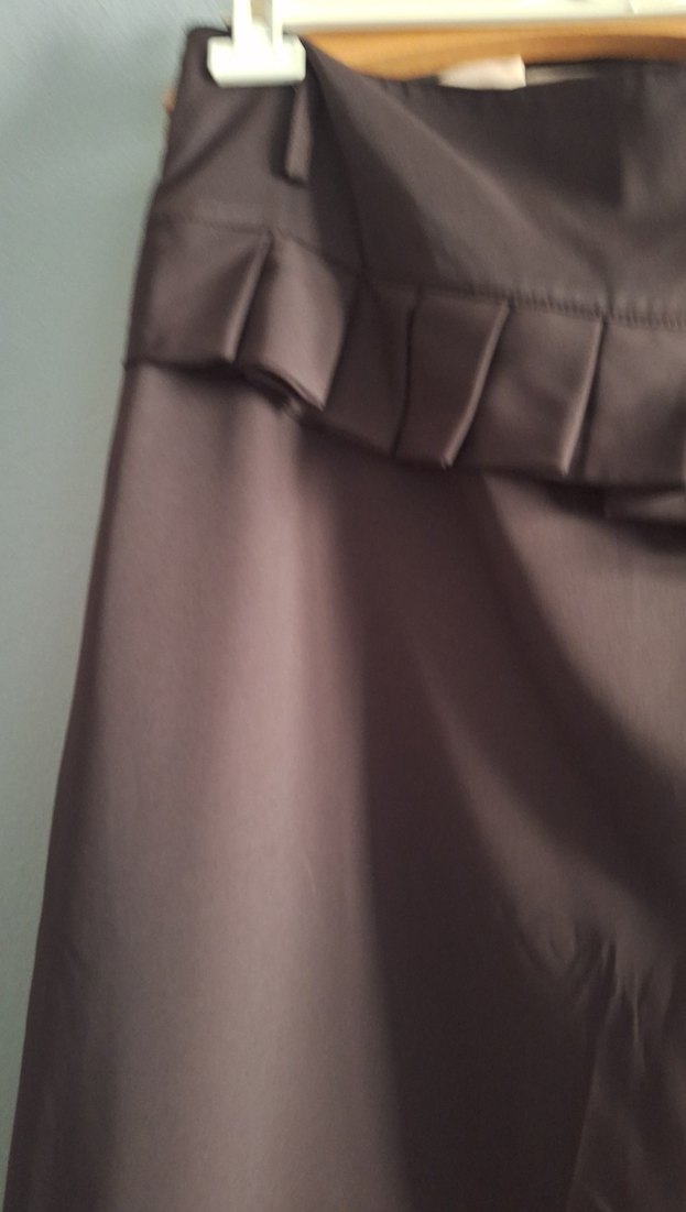 Düğmeli, Uzun Kahverengi Hamile Eteği - Görsel 3