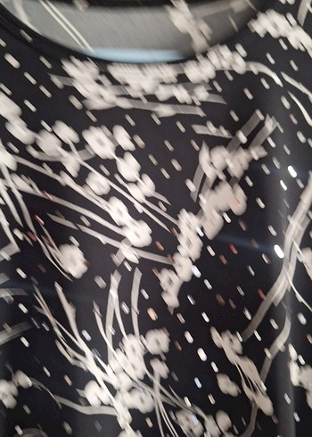 Gri Uzun Kollu Desenli Kadın Bluz - Görsel 4