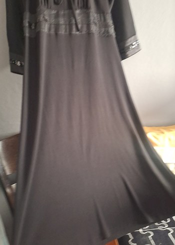 Uzun Kollu Siyah Gotik Uzun Elbise - Görsel 4