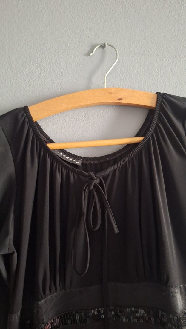 Uzun Kollu Siyah Gotik Uzun Elbise - Görsel 3