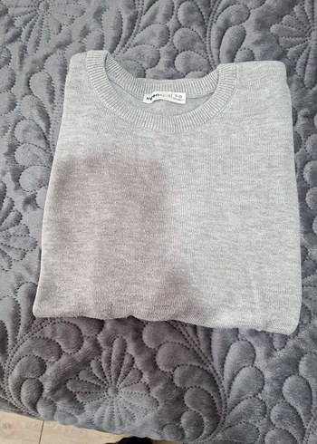 Gri Kadın Triko Uzun Kollu Kazak - Görsel 3