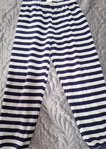 Gri Çizgili Hamile Midi Rahat Pantolon - Görsel 2