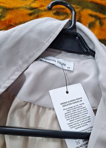 Bej Midi Kadın Trençkot Düğmeli Kısa Kollu - Görsel 6