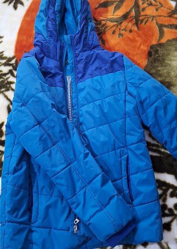 Mavi Kapüşonlu Erkek Çocuk Mont - Görsel 2