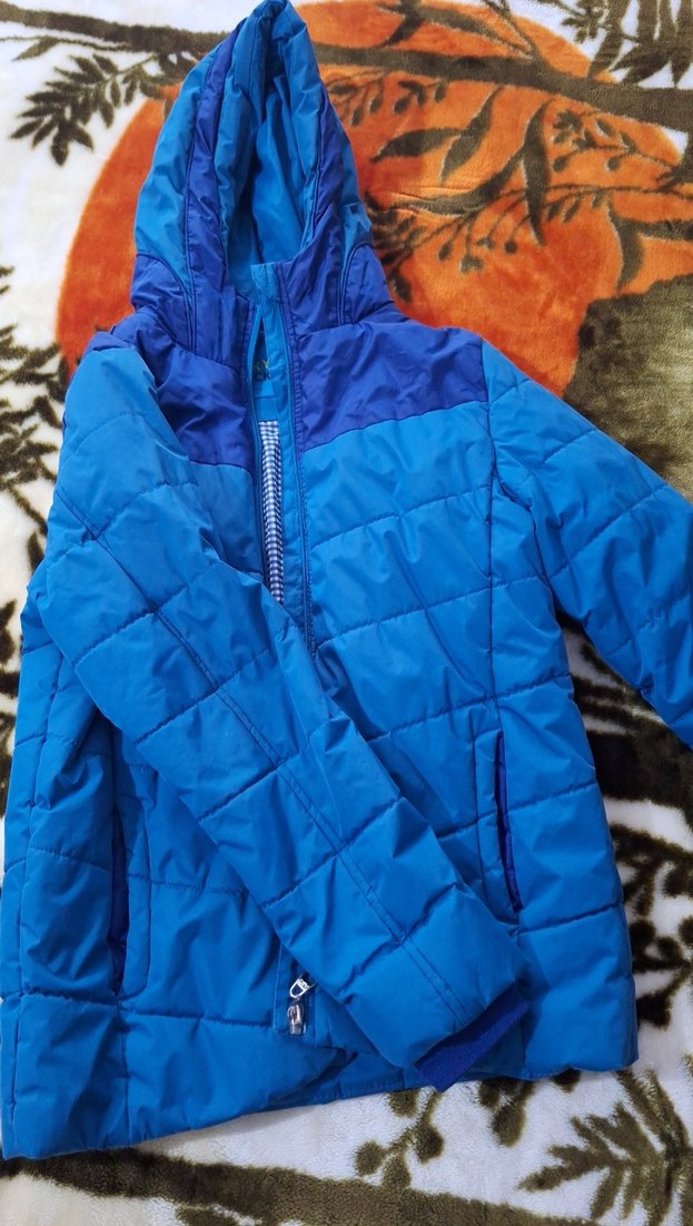 Mavi Kapüşonlu Erkek Çocuk Mont - Görsel 2