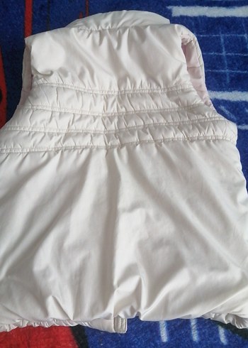 Kız Çocuk Beyaz Fermuarlı Yelek - Görsel 3