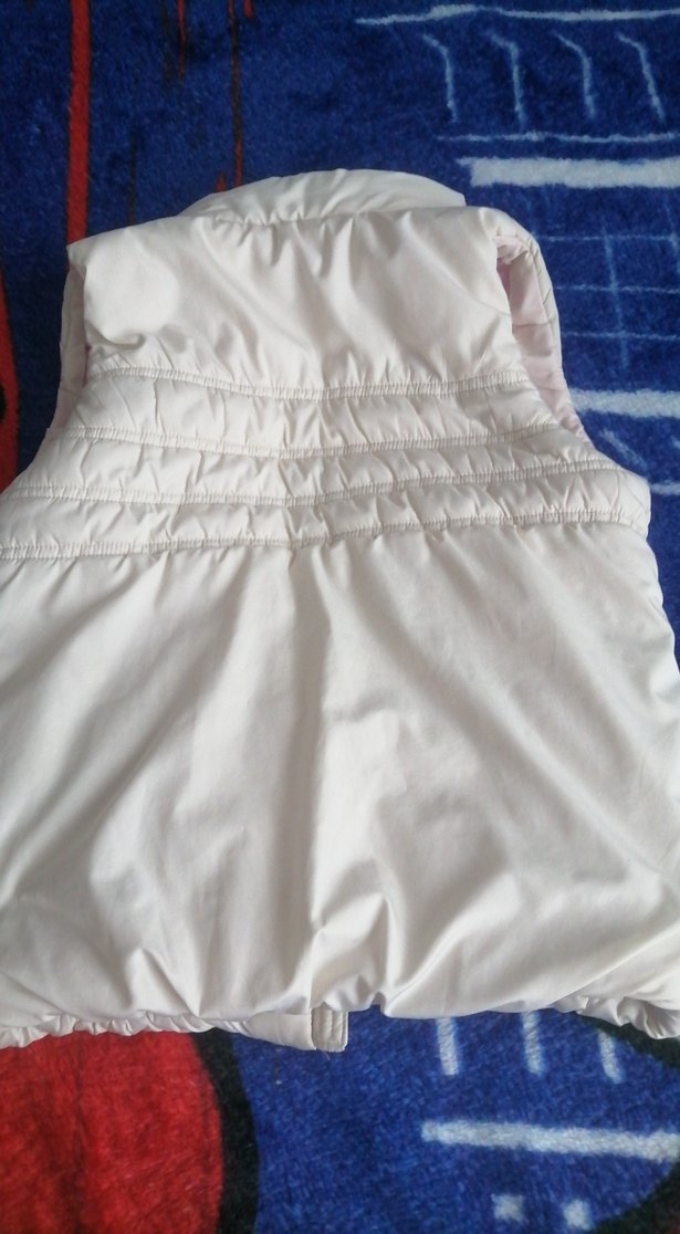 Kız Çocuk Beyaz Fermuarlı Yelek - Görsel 3