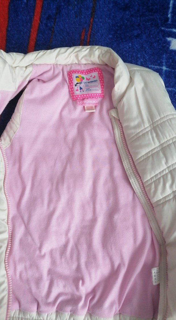 Kız Çocuk Beyaz Fermuarlı Yelek - Görsel 2