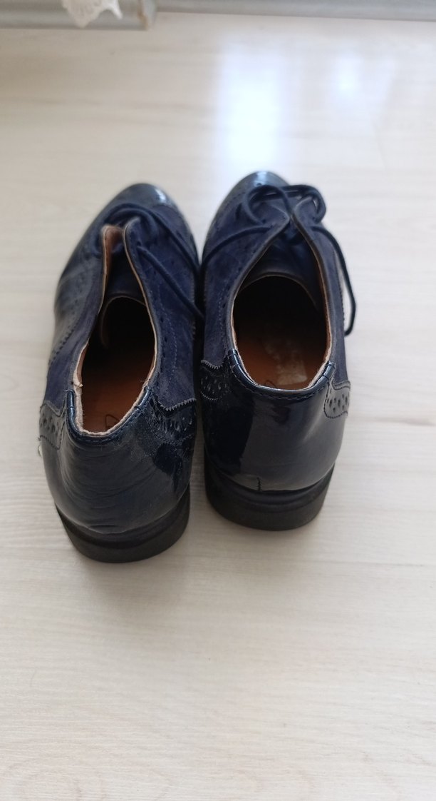 Kadın Lacivert Süet Bağcıklı Klasik Ayakkabı - Görsel 3