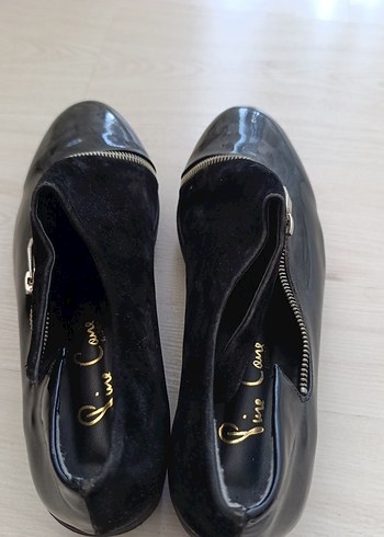 Siyah Rugan Kadın Dolgu Topuklu Ayakkabı - Görsel 5