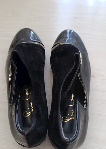 Siyah Rugan Kadın Dolgu Topuklu Ayakkabı - Görsel 6