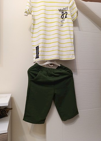 11-12 Yaş Erkek Bebek Kısa Kollu Yeşil Takım - Görsel 2