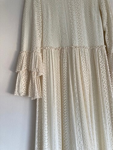 38 Beden beyaz Renk Dantelli elbise