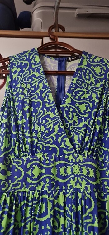 Kruvaze yaka elbise - Görsel 2