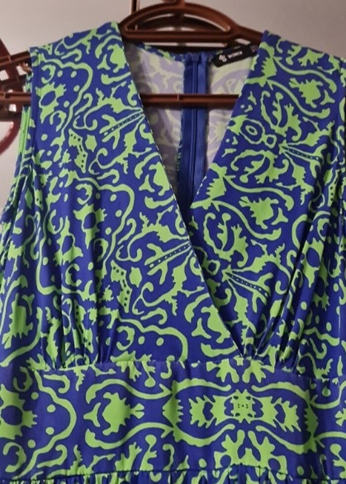 Kruvaze yaka elbise - Görsel 2