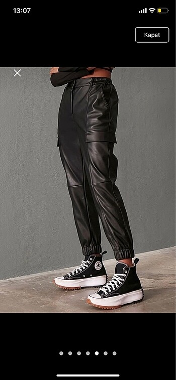 Deri jogger pantolon - Görsel 5
