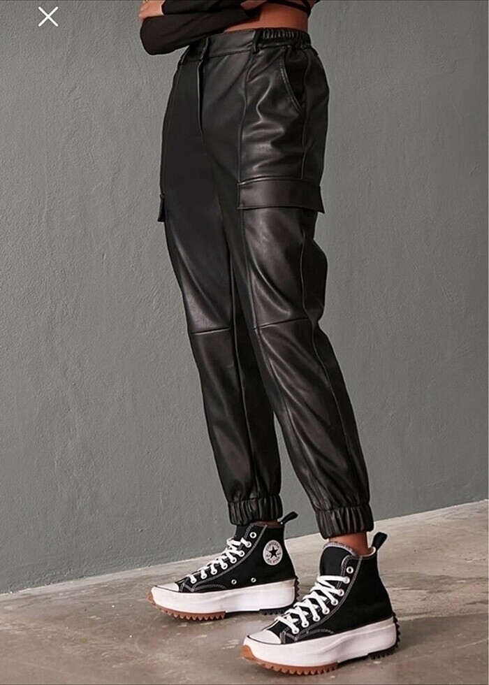 Deri jogger pantolon - Görsel 5