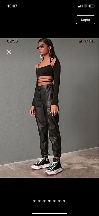 Deri jogger pantolon - Görsel 4