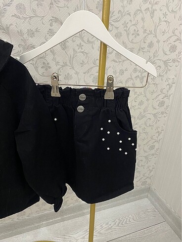 İncili kot çeket etekli takım - Görsel 7