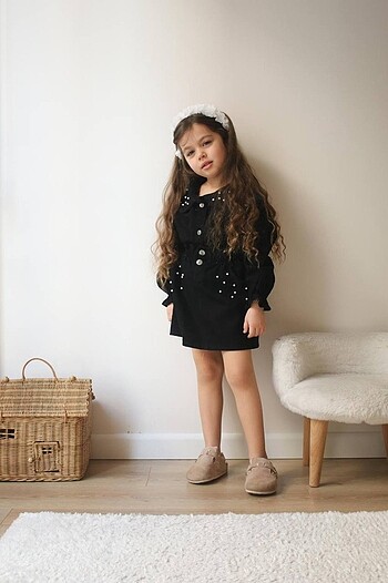 İncili kot ceket etekli takım - Görsel 3