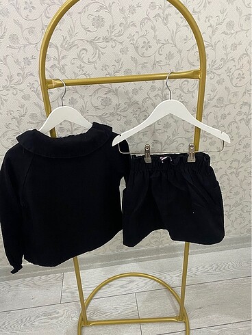 İncili kot ceket etekli takım - Görsel 9