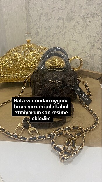Vakko zincirli mini speedy çanta