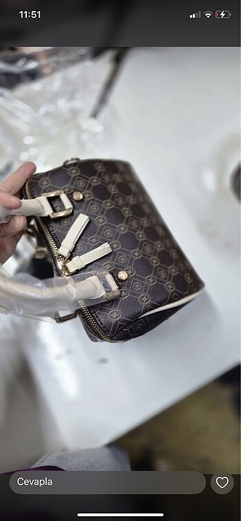 Beden kahverengi Renk Vakko 20 cm mini speedy çanta