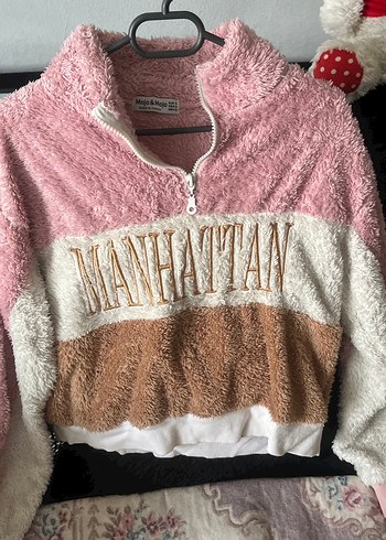 Peluş Detaylı Pudra Kadın Sweatshirt