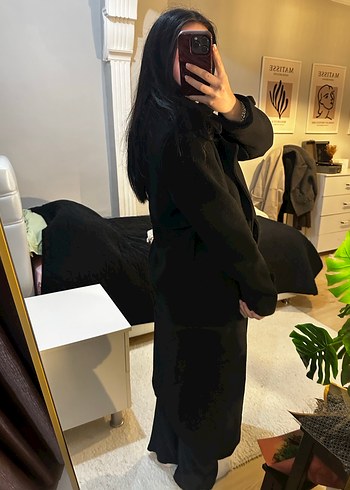 Defacto Siyah Uzun Kadın Kaban - Görsel 3